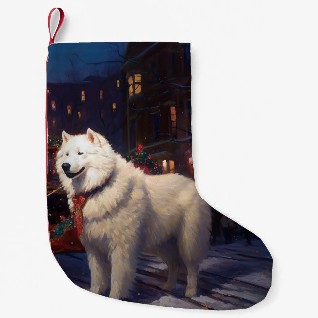 Samoyed Christmas Festivals Jahreszeit Kleiner Weihnachtsstrumpf (Vorderseite)