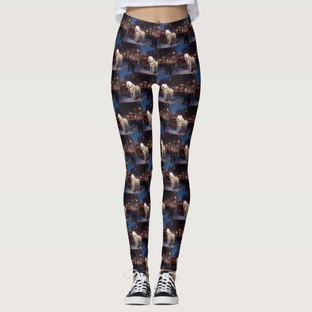 Samoyed Christmas Festivals Jahreszeit Leggings (Vorderseite)