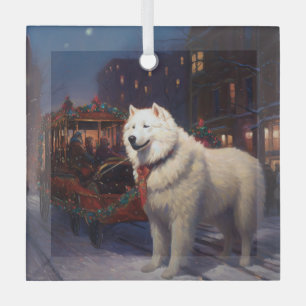 Samoyed Christmas Festivals Jahreszeit Ornament Aus Glas