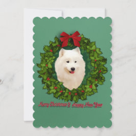 Samoyed Christmas Flat Card