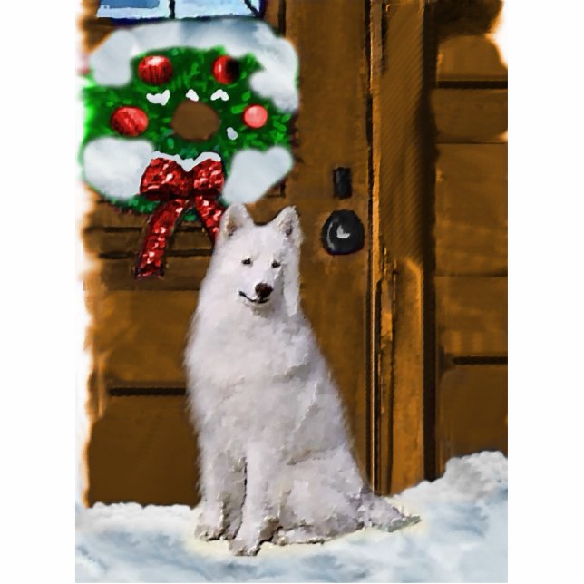 Samoyed Christmas Geschenke Fotoskulptur Ornament (Vorne)