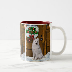 Samoyed Christmas Geschenke Zweifarbige Tasse