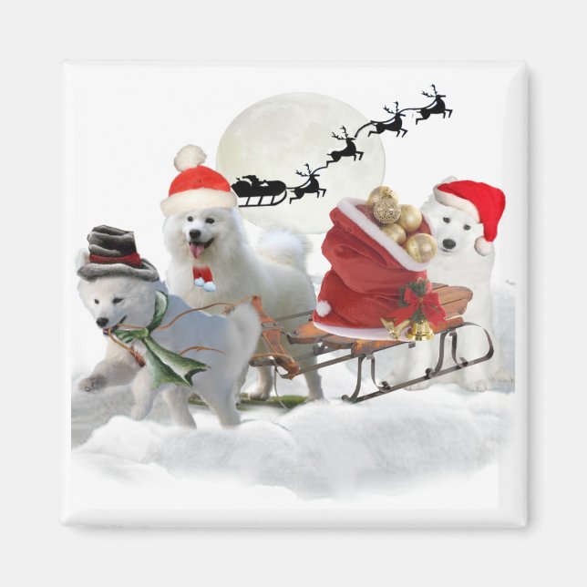 Samoyed Christmas Magents Magnet (Vorne)
