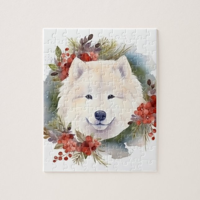 Samoyed Christmas Wreath Festivals (Vertikal)