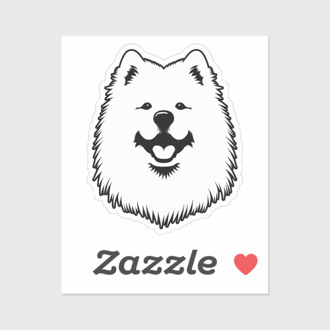 Samoyed Cute Adorable Face Sticker - Smiling Sammy (Blatt)