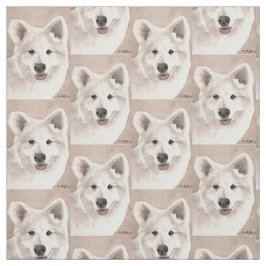 Samoyed Dog Art Fabric Stoff