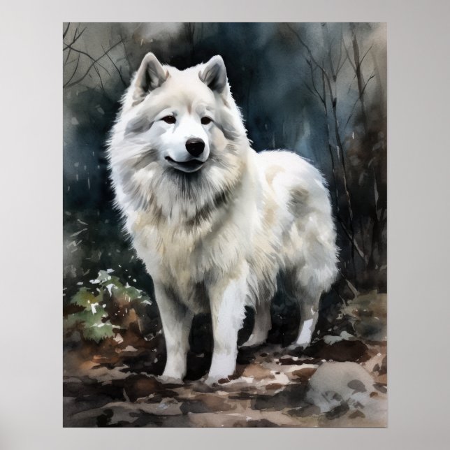 Samoyed Dog Art Print Poster (Vorne)