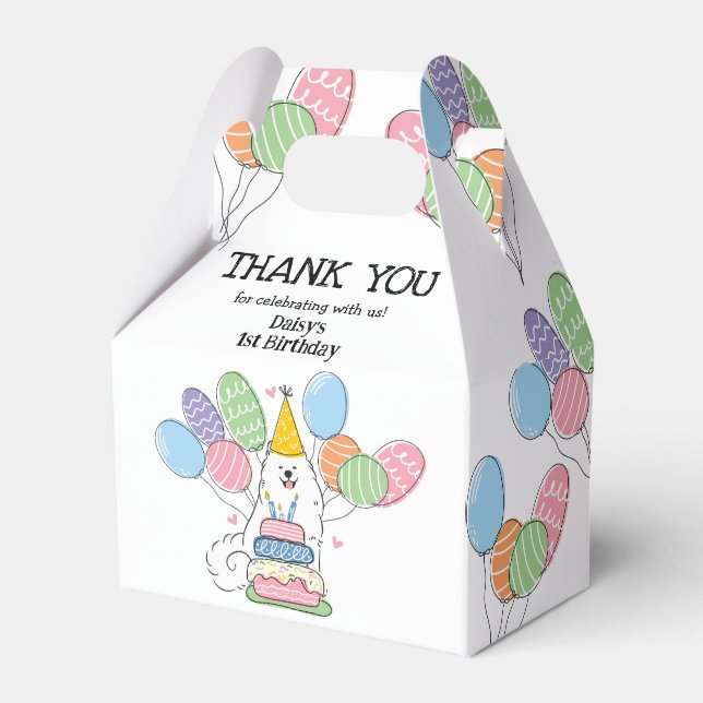 Samoyed Dog Birthday Danke Ihnen Gefallen Box Geschenkschachtel (Vorderseite)