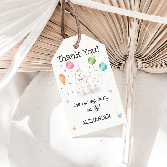 Samoyed Dog Birthday Vielen Dank für Ihr Geschenk  Geschenkanhänger (Von Creator hochgeladen)