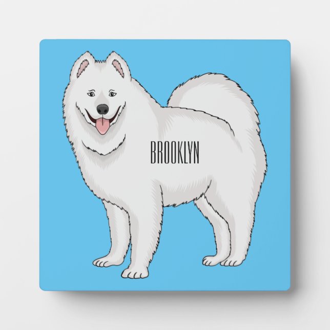 Samoyed dog cartoon illustration fotoplatte (Vorderseite)