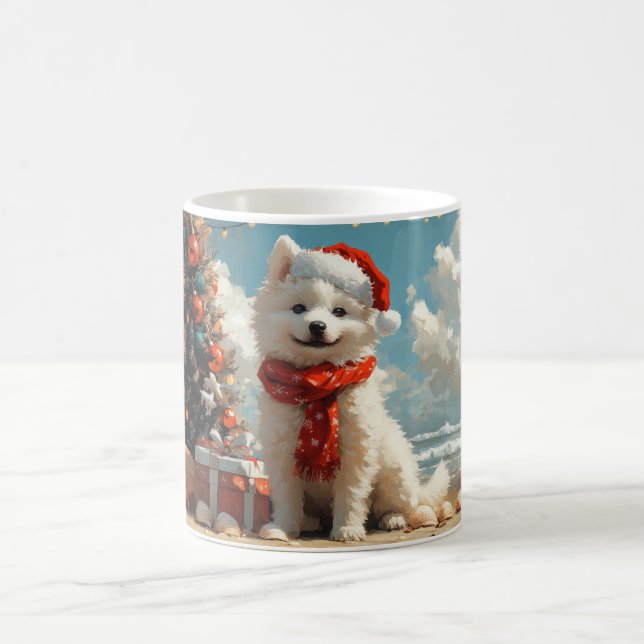 Samoyed Dog Christmas Vintag Beach Kaffeetasse (Mittel)