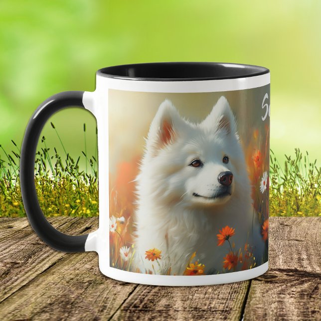 Samoyed Dog Field of Blume Tasse (Von Creator hochgeladen)