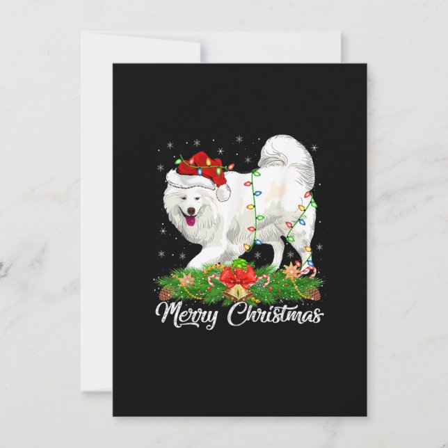 Samoyed Dog Lover Matching Weihnachtsmannmütze Sam Einladung (Vorderseite)