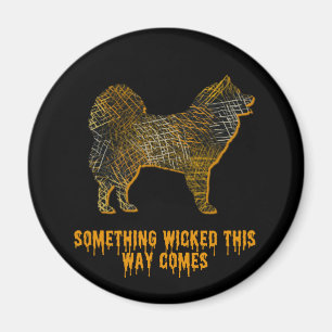 Samoyed Dog Silhouette Fun Halloween Magnet
