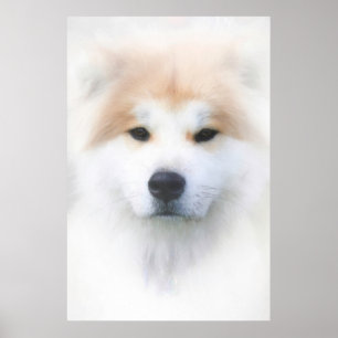 SAMOYED DOG "SNOW KING" POSTER