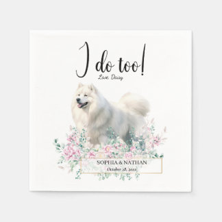 Samoyed Dog Wedding Cocktail Napkins Serviette