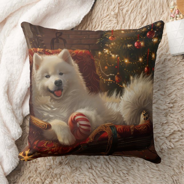Samoyed Dog Weihnachtsfest Kissen (Decke)