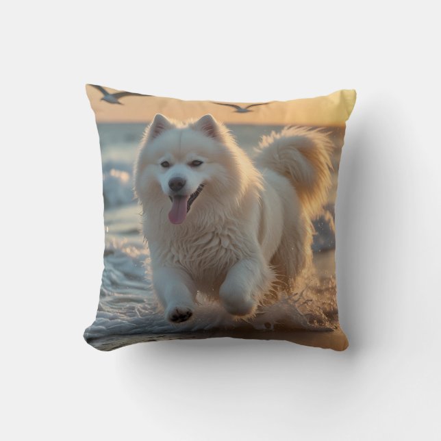 Samoyed Elegant Throw Kissen (Vorderseite)