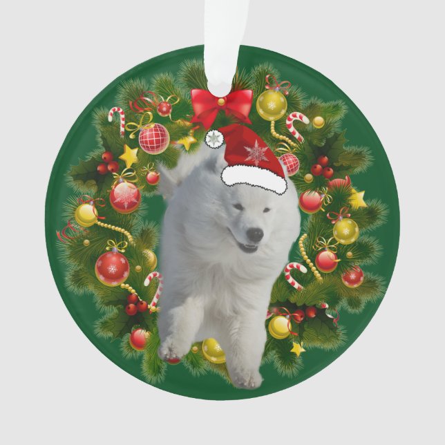 Samoyed-Feiertags-Kreis-Verzierung Ornament (Vorderseite)