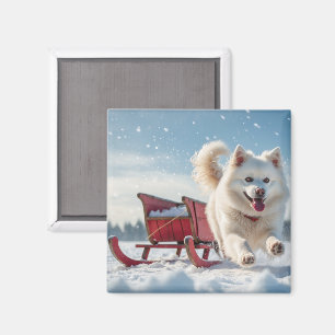 Samoyed Festivals Weihnachten Magnet