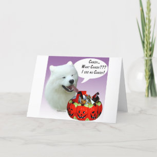Samoyed Halloween Candy Karte