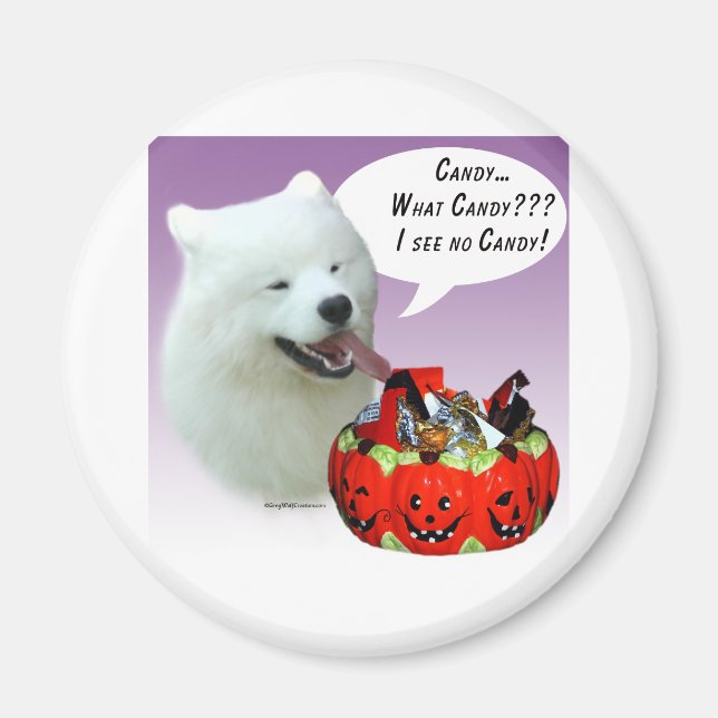 Samoyed Halloween Candy Magnet (Vorne)