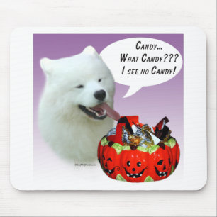 Samoyed Halloween Candy Mousepad