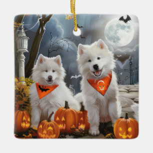 Samoyed Halloween Spooky Keramikornament