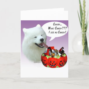 Samoyed-Halloween-Süßigkeit Karte