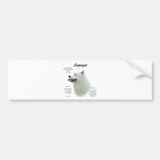 Samoyed History Design Autoaufkleber (Vorne)