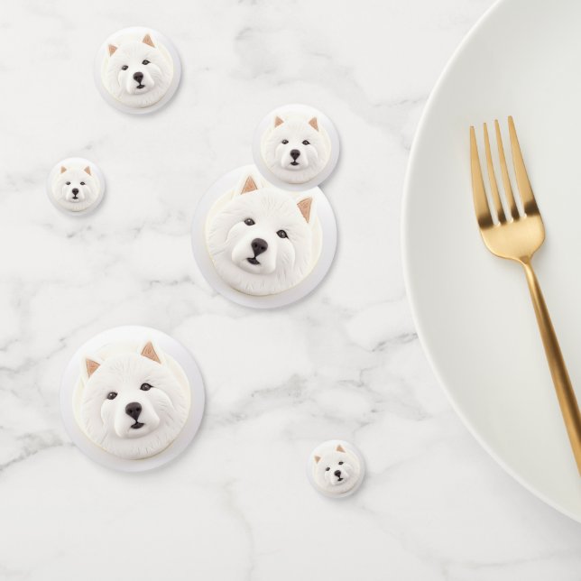 Samoyed Hund 3D Inspiriert Konfetti (Gruppe)