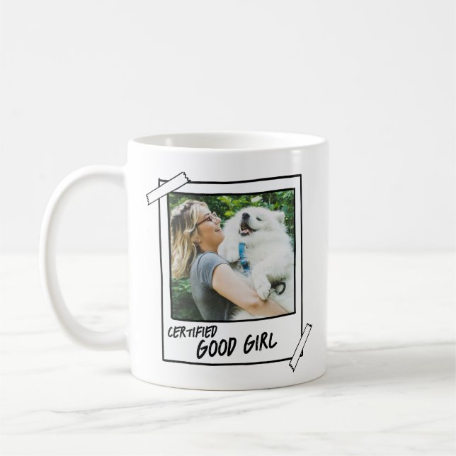 Samoyed Hund "Certified Good Boy" Foto Kaffeetasse (Links)