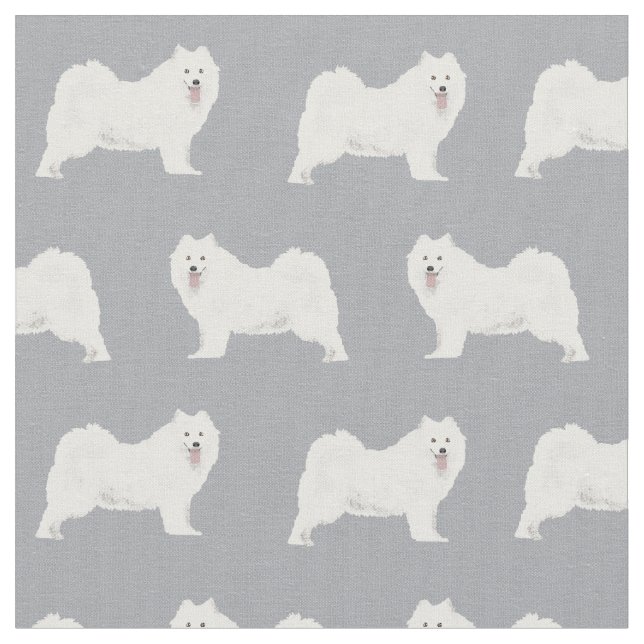 Samoyed Hund einfach grau Stoff (Nahaufnahme)