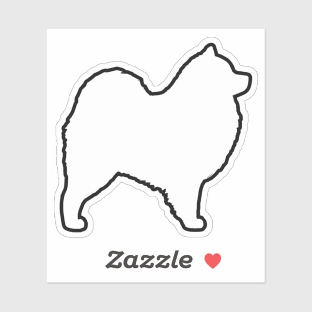 Samoyed Hund Silhouette Kontur Vinyl Sticker (Blatt)