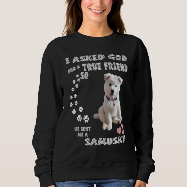 Samoyed Husky Mix Hund Mama Vater Kostüm Niedlich  Sweatshirt (Vorderseite)