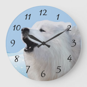 Samoyed Large Acrylic Wall Clock Große Wanduhr