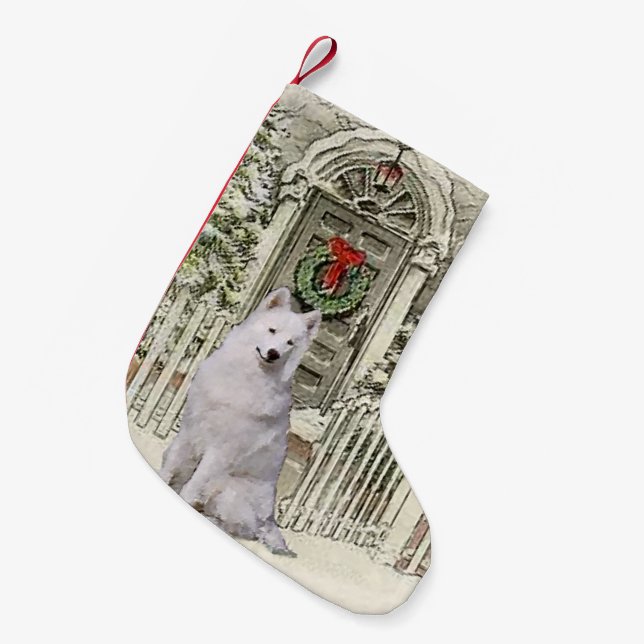 Samoyed Liebhaber Weihnachten Kleiner Weihnachtsstrumpf (Vorderansicht (hängend))