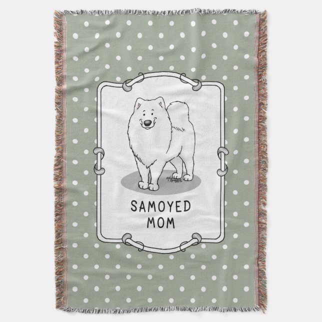 Samoyed Mama (weiß) Niedlich Fun Dog Mama Decke (Vorderseite Vertikal)