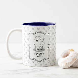 Samoyed Mama (weiß) Niedlich Fun Dog Mama Zweifarbige Tasse