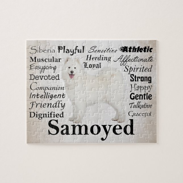 Samoyed-Merkmal-Puzzlespiel (Horizontal)