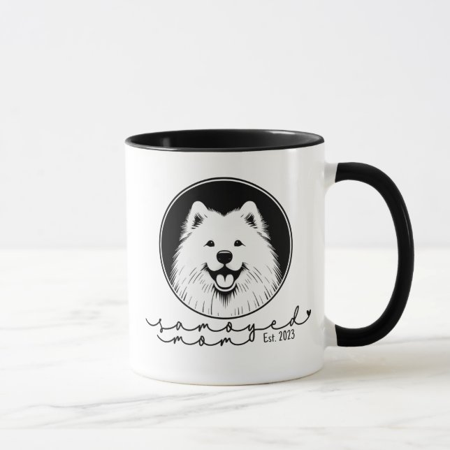Samoyed Mom Custom Established Pop Art Samoyed Tasse (Rechts)