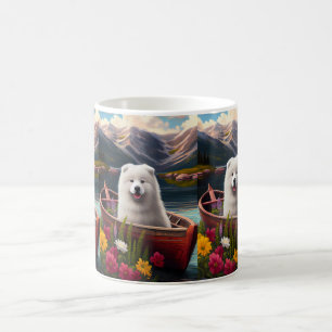 Samoyed on a Paddle: Ein Landschaftliches Abenteue Kaffeetasse
