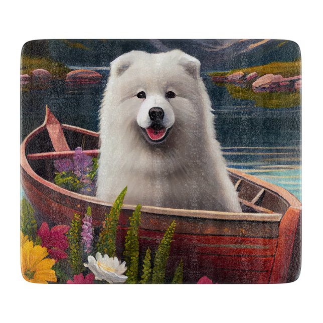 Samoyed on a Paddle: Ein Landschaftliches Abenteue Schneidebrett (Vorderseite)