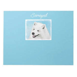 Samoyed Painting - Niedlich Original Dog Art Notep Notizblock