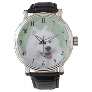 Samoyed Painting - Niedliche Original Dog Art Armbanduhr