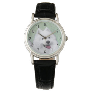 Samoyed Painting - Niedliche Original Dog Art Armbanduhr