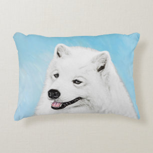 Samoyed Painting - Niedliche Original Dog Art Dekokissen
