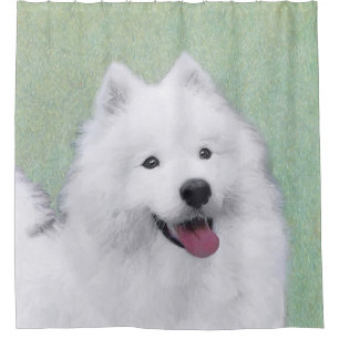Samoyed Painting - Niedliche Original Dog Art Duschvorhang
