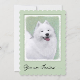 Samoyed Painting - Niedliche Original Dog Art Einladung