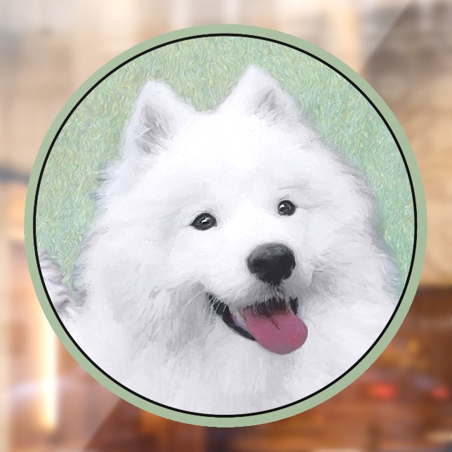 Samoyed Painting - Niedliche Original Dog Art Fensteraufkleber (Blatt 2)